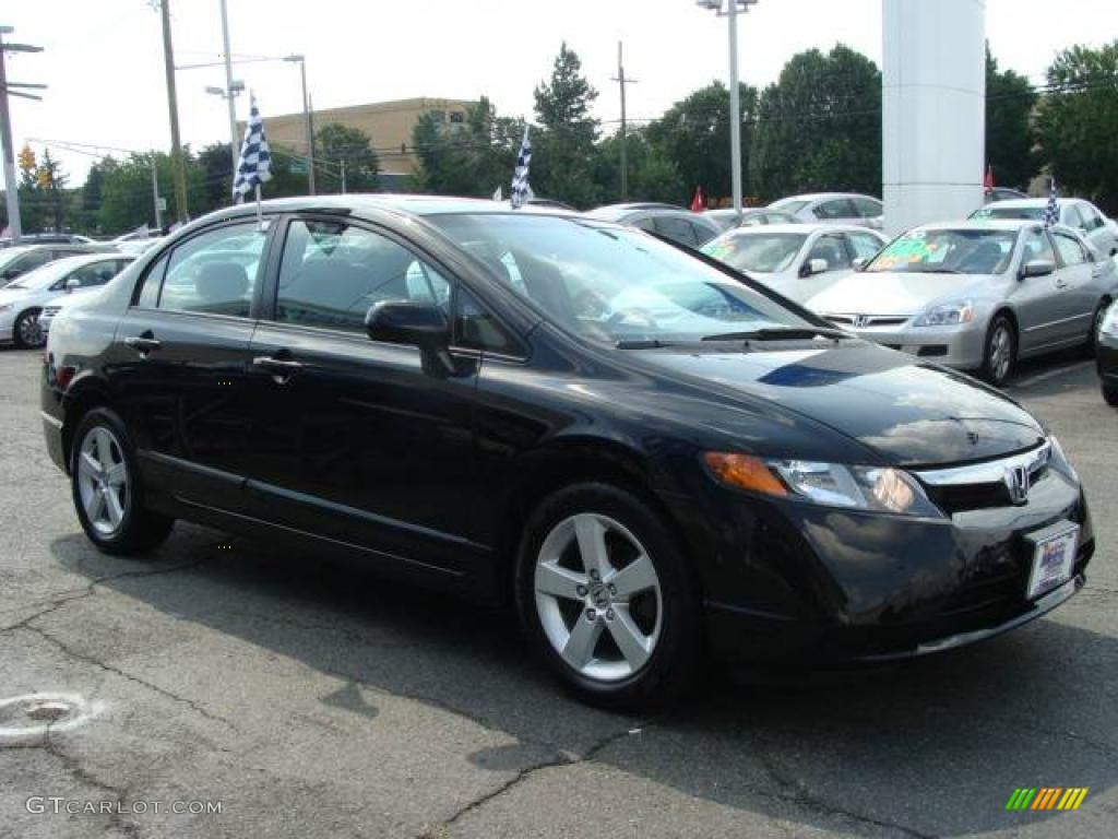 2007 Civic EX Sedan - Nighthawk Black Pearl / Gray photo #3