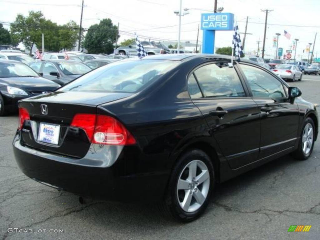 2007 Civic EX Sedan - Nighthawk Black Pearl / Gray photo #4