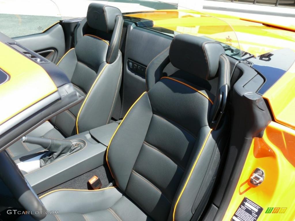 Nero Perseus Interior 2008 Lamborghini Gallardo Spyder Photo #16360584