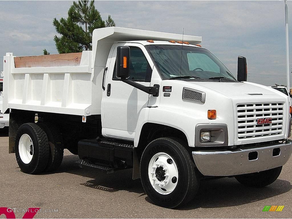 2006 C Series TopKick C7500 Regular Cab Chassis Dump Truck - White / Pewter Gray photo #1