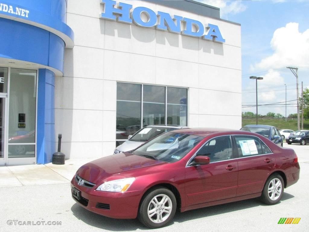 2006 Accord SE Sedan - Redondo Red Pearl / Gray photo #1