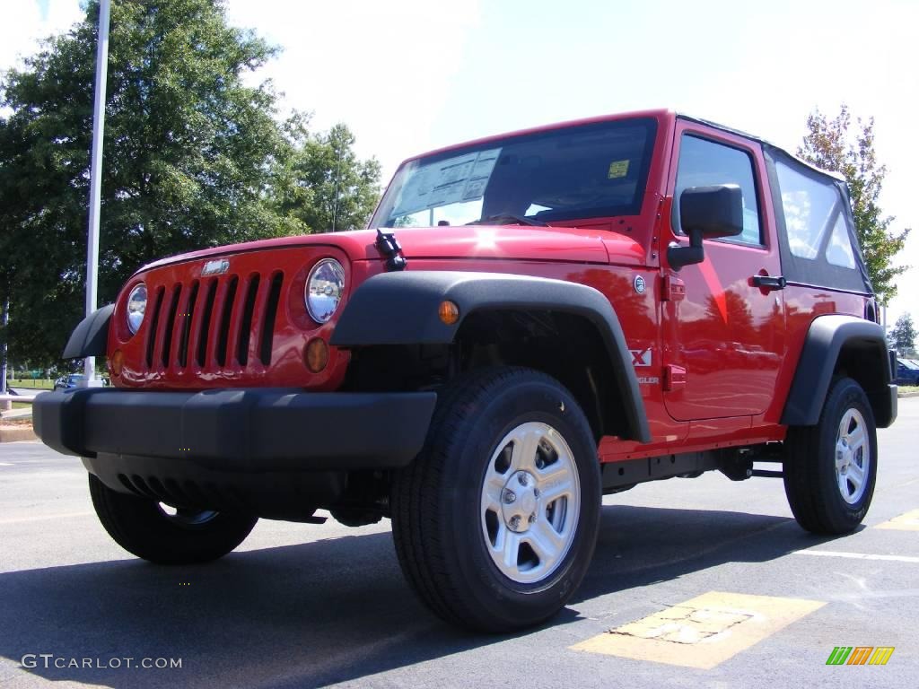 2009 Wrangler X 4x4 - Flame Red / Dark Slate Gray/Medium Slate Gray photo #1