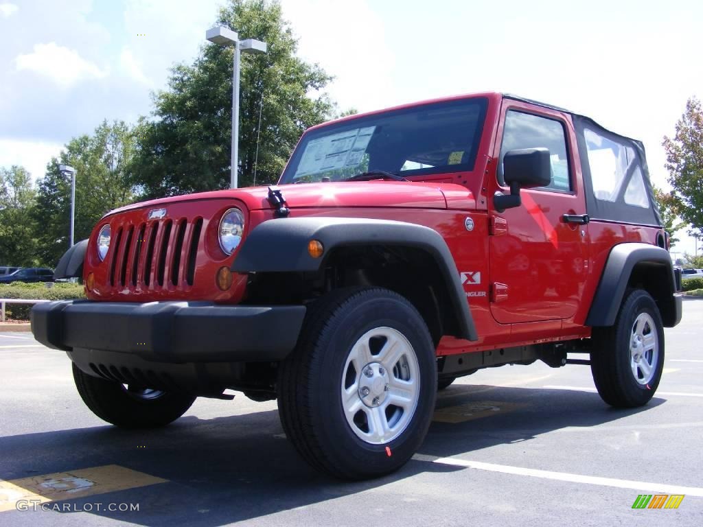 2009 Wrangler X 4x4 - Flame Red / Dark Slate Gray/Medium Slate Gray photo #1