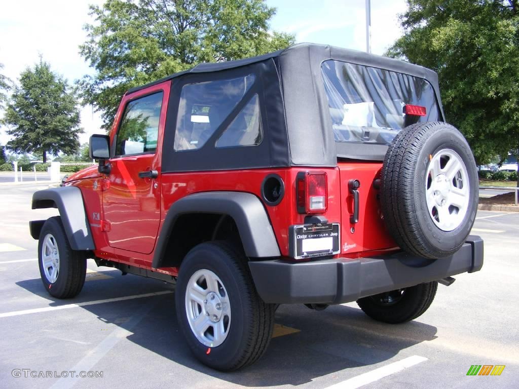 2009 Wrangler X 4x4 - Flame Red / Dark Slate Gray/Medium Slate Gray photo #2