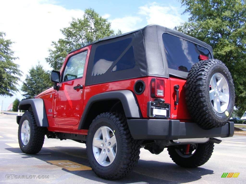 2009 Wrangler X 4x4 - Flame Red / Dark Slate Gray/Medium Slate Gray photo #2