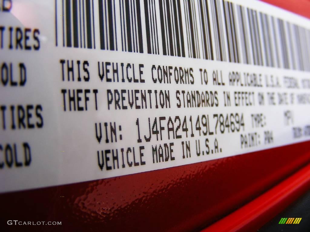 2009 Wrangler X 4x4 - Flame Red / Dark Slate Gray/Medium Slate Gray photo #14