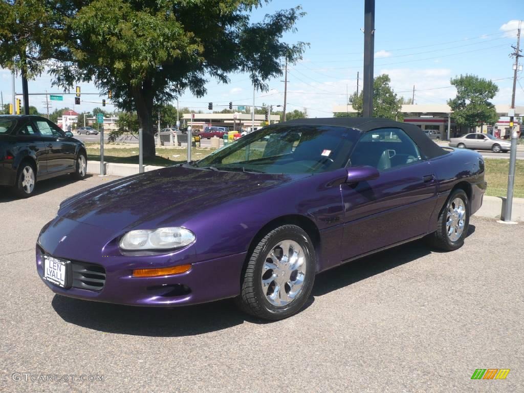 1998 Camaro Z28 Convertible - Bright Purple Metallic / Dark Grey photo #3