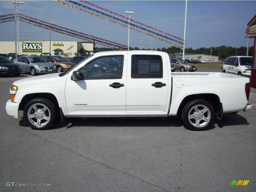 2004 Colorado LS Crew Cab - Summit White / Very Dark Pewter photo #2