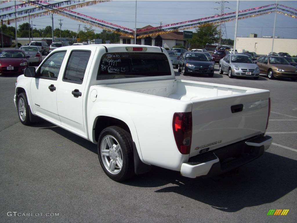 2004 Colorado LS Crew Cab - Summit White / Very Dark Pewter photo #3
