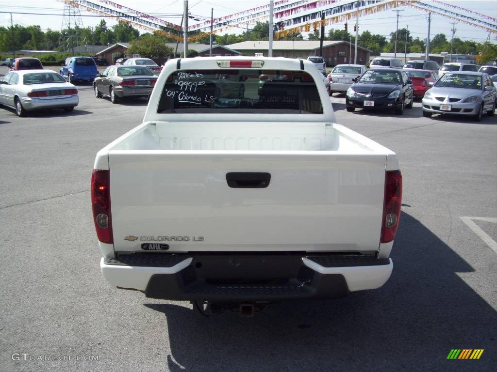 2004 Colorado LS Crew Cab - Summit White / Very Dark Pewter photo #4