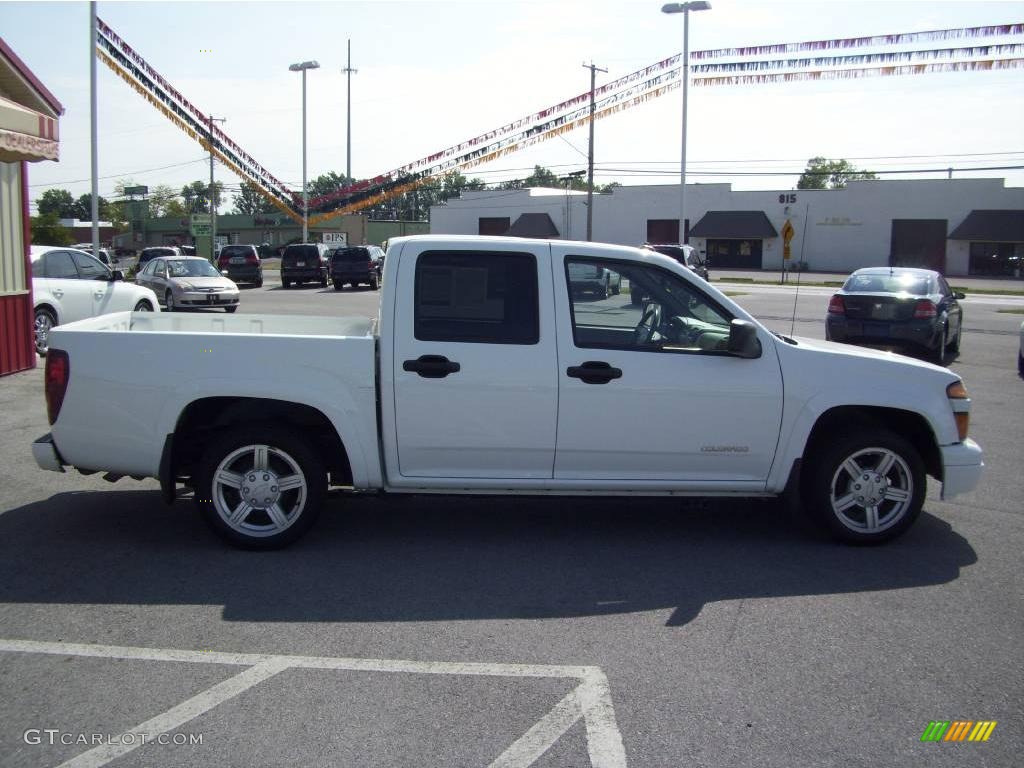 2004 Colorado LS Crew Cab - Summit White / Very Dark Pewter photo #6