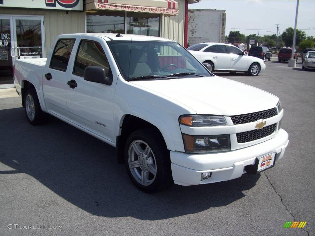 2004 Colorado LS Crew Cab - Summit White / Very Dark Pewter photo #7
