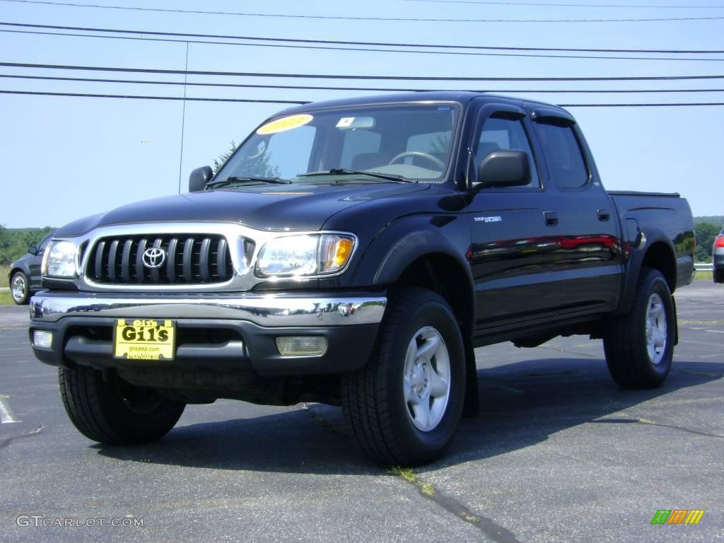 2003 Tacoma V6 Double Cab 4x4 - Black Sand Pearl / Charcoal photo #3