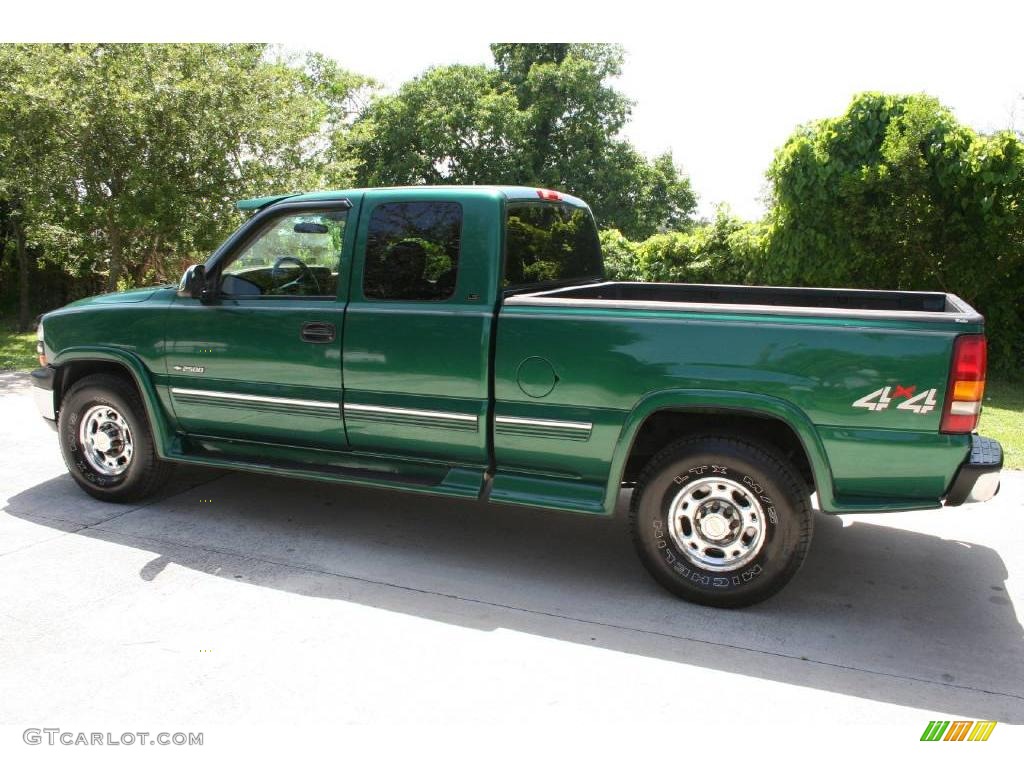 1999 Silverado 2500 LS Extended Cab 4x4 - Meadow Green Metallic / Medium Oak photo #3