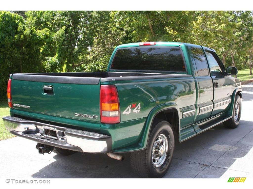 1999 Silverado 2500 LS Extended Cab 4x4 - Meadow Green Metallic / Medium Oak photo #7