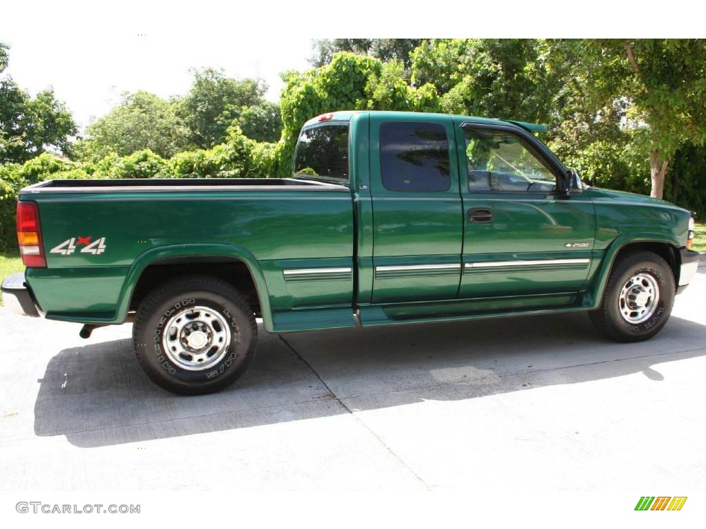 1999 Silverado 2500 LS Extended Cab 4x4 - Meadow Green Metallic / Medium Oak photo #8