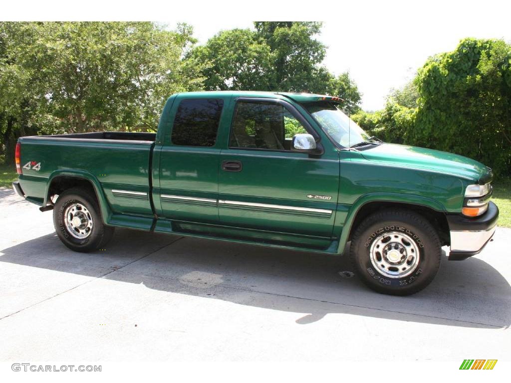 1999 Silverado 2500 LS Extended Cab 4x4 - Meadow Green Metallic / Medium Oak photo #9
