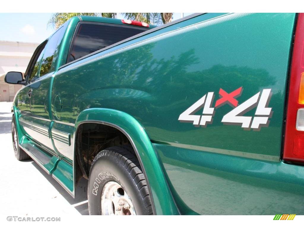 1999 Silverado 2500 LS Extended Cab 4x4 - Meadow Green Metallic / Medium Oak photo #16