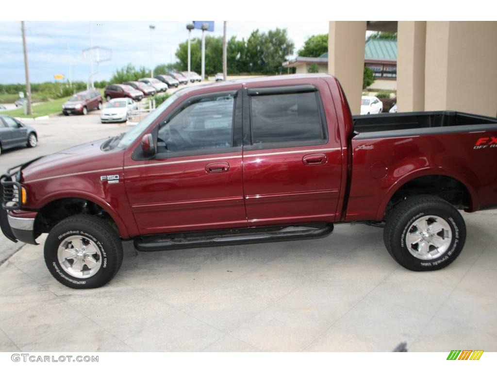 2003 F150 Lariat SuperCrew 4x4 - Toreador Red Metallic / Medium Parchment Beige photo #5