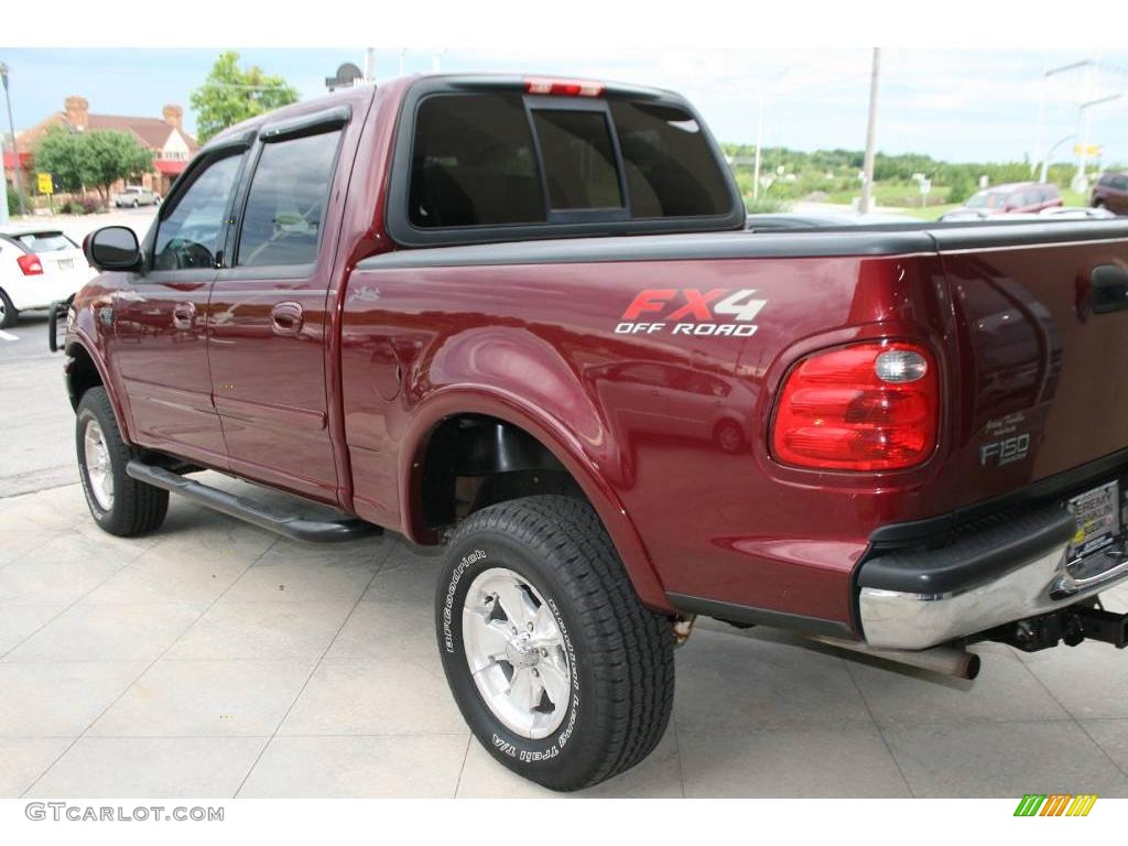 2003 F150 Lariat SuperCrew 4x4 - Toreador Red Metallic / Medium Parchment Beige photo #6
