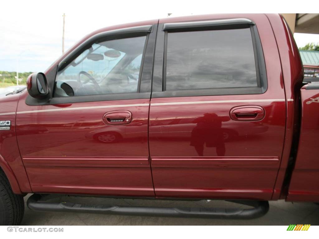 2003 F150 Lariat SuperCrew 4x4 - Toreador Red Metallic / Medium Parchment Beige photo #13