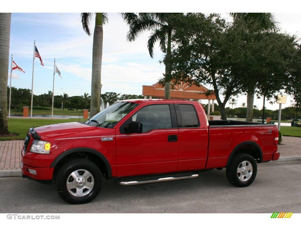 2004 F150 FX4 SuperCab 4x4 - Bright Red / Black/Medium Flint photo #1