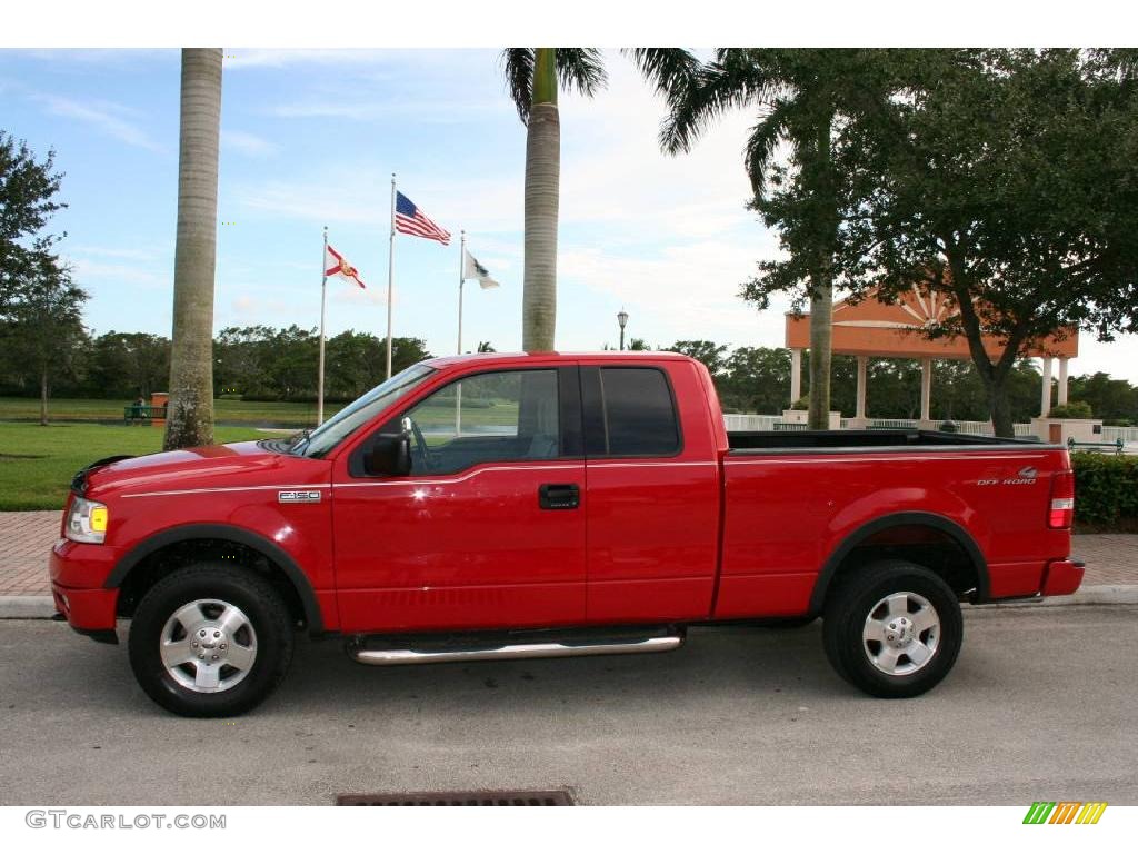 2004 F150 FX4 SuperCab 4x4 - Bright Red / Black/Medium Flint photo #2