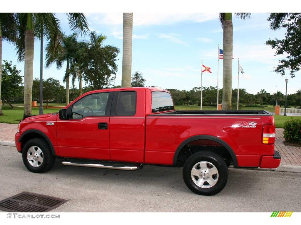 2004 F150 FX4 SuperCab 4x4 - Bright Red / Black/Medium Flint photo #4