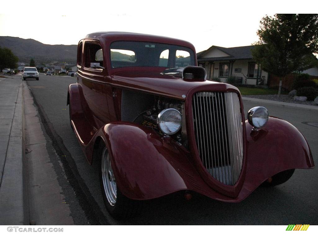 1933 Model B 2 Door Sedan Hot Rod - Red Metallic / Saddle Tan photo #46