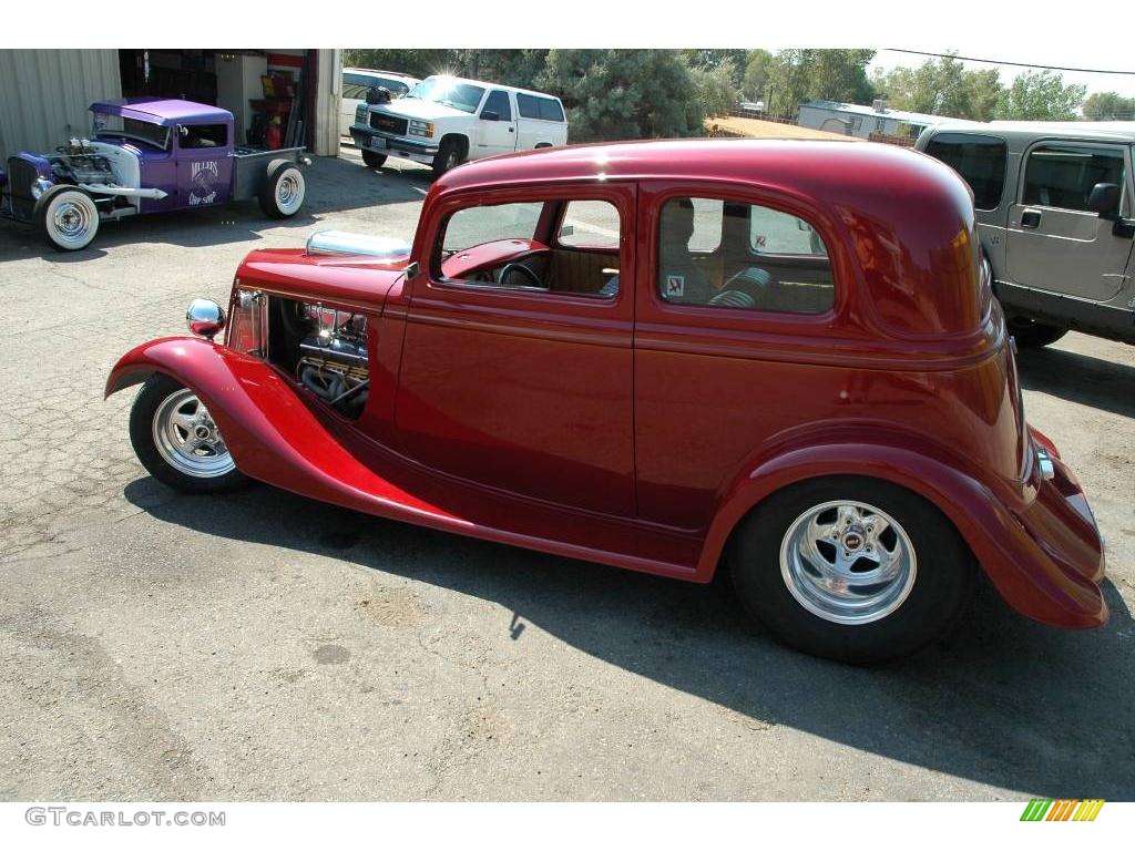 1933 Model B 2 Door Sedan Hot Rod - Red Metallic / Saddle Tan photo #50