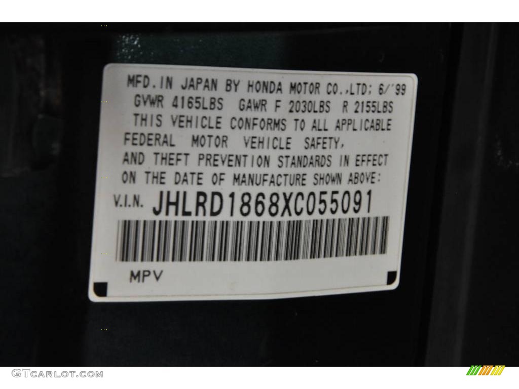 1999 CR-V EX 4WD - Clover Green Pearl / Charcoal photo #9