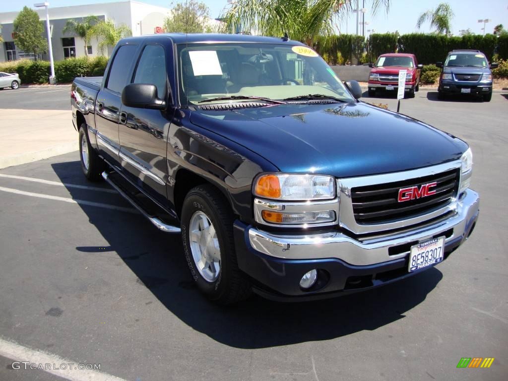 2006 Sierra 1500 SLT Crew Cab - Deep Blue Metallic / Neutral photo #4