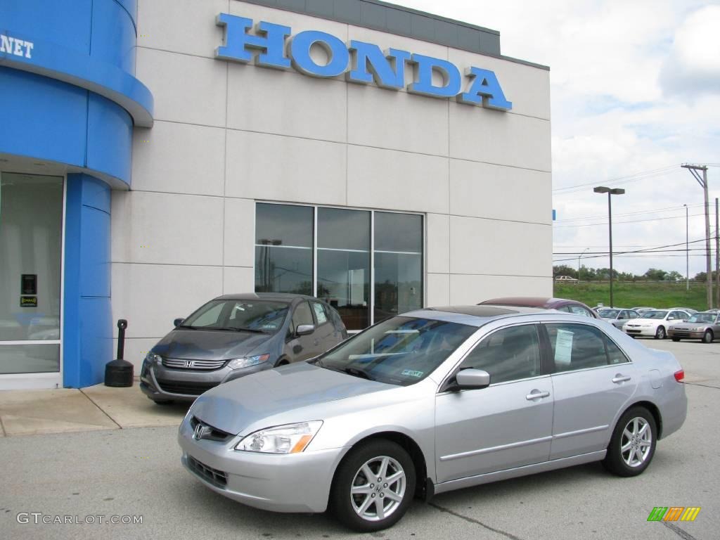 2004 Accord EX V6 Sedan - Satin Silver Metallic / Black photo #1