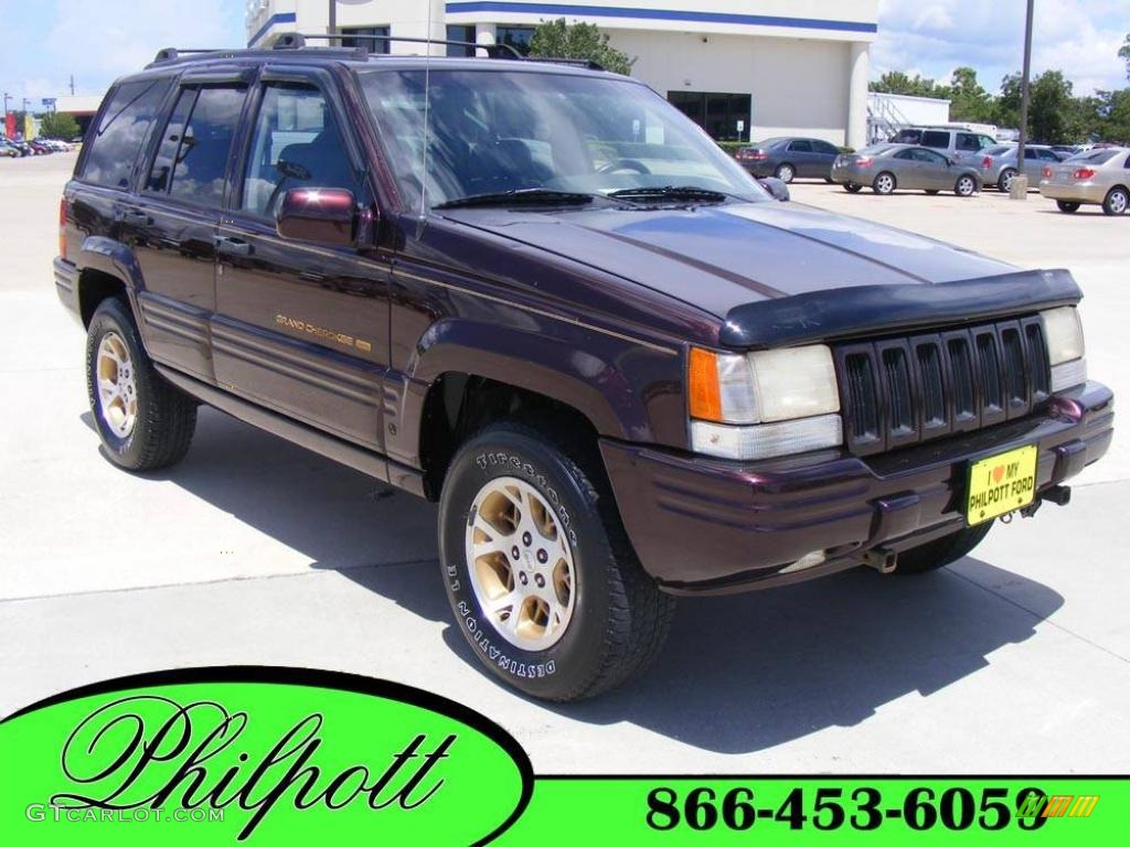 1997 Grand Cherokee Limited 4x4 - Dark Rosewood Pearl / Agate Black photo #1