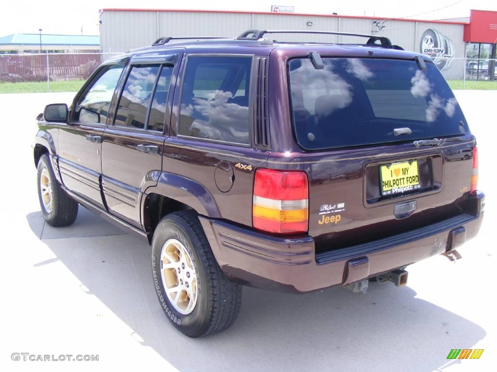 1997 Grand Cherokee Limited 4x4 - Dark Rosewood Pearl / Agate Black photo #5