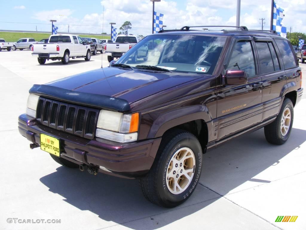 1997 Grand Cherokee Limited 4x4 - Dark Rosewood Pearl / Agate Black photo #7