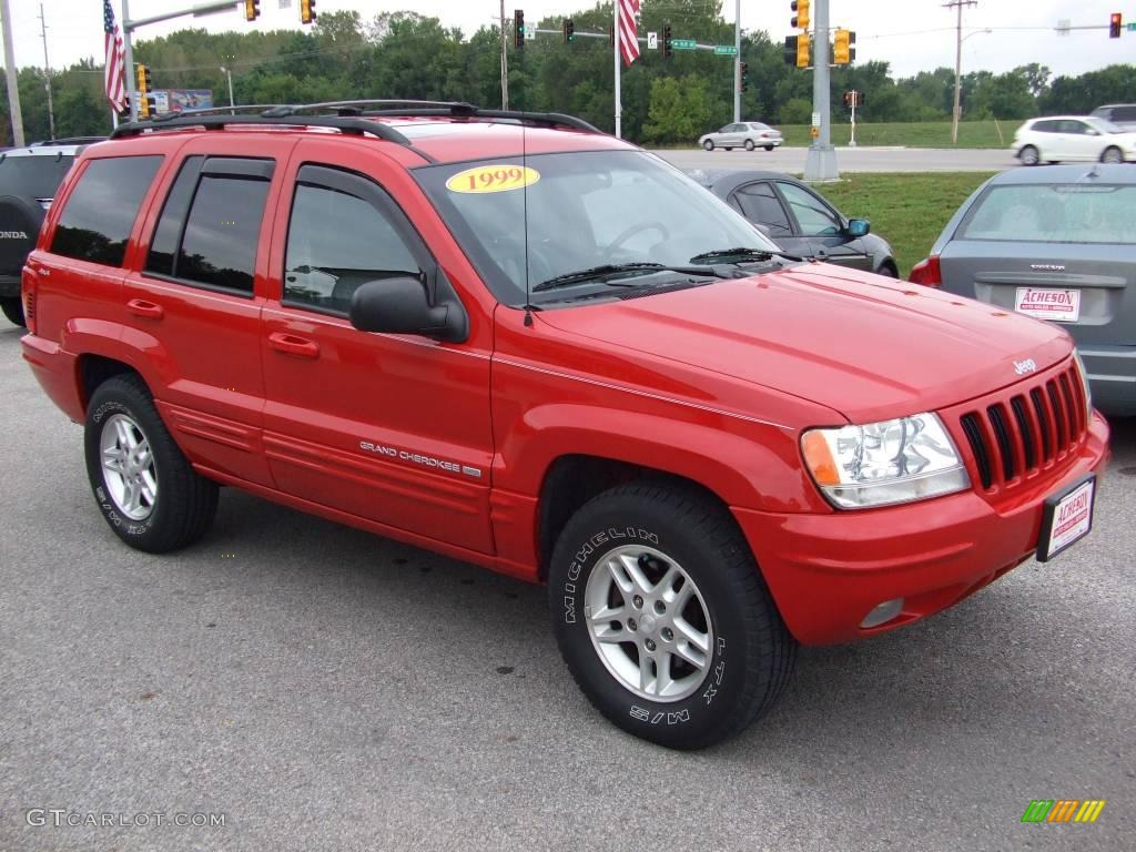 1999 Grand Cherokee Limited 4x4 - Flame Red / Agate photo #7