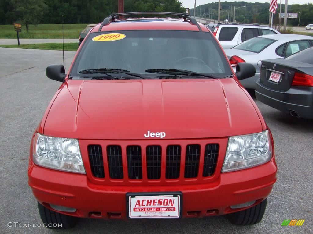1999 Grand Cherokee Limited 4x4 - Flame Red / Agate photo #8