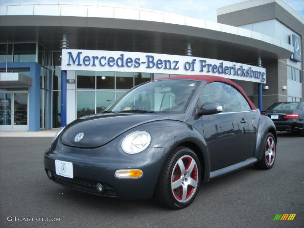 2005 New Beetle Dark Flint Edition Convertible - Platinum Grey Metallic / Bordeaux Red photo #1