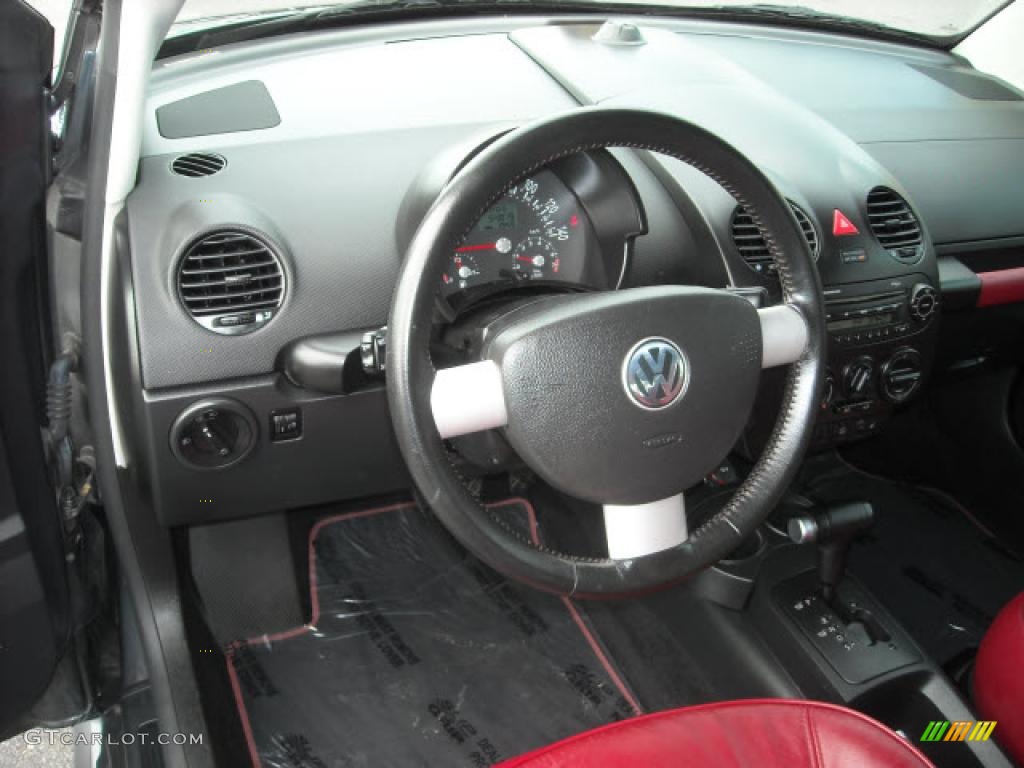 2005 New Beetle Dark Flint Edition Convertible - Platinum Grey Metallic / Bordeaux Red photo #13