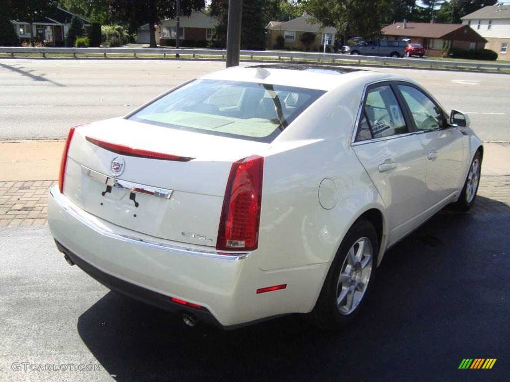 2009 CTS 4 AWD Sedan - White Diamond Tri-Coat / Cashmere/Cocoa photo #4