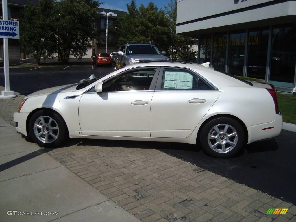 2009 CTS 4 AWD Sedan - White Diamond Tri-Coat / Cashmere/Cocoa photo #7