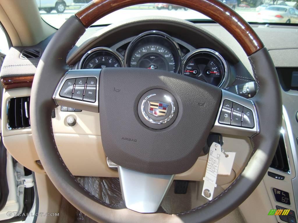 2009 CTS 4 AWD Sedan - White Diamond Tri-Coat / Cashmere/Cocoa photo #14