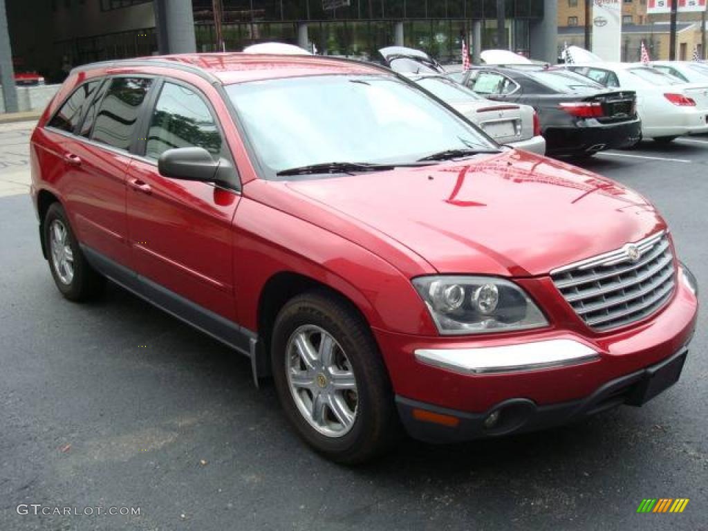 2004 Pacifica AWD - Inferno Red Pearl / Light Taupe photo #6