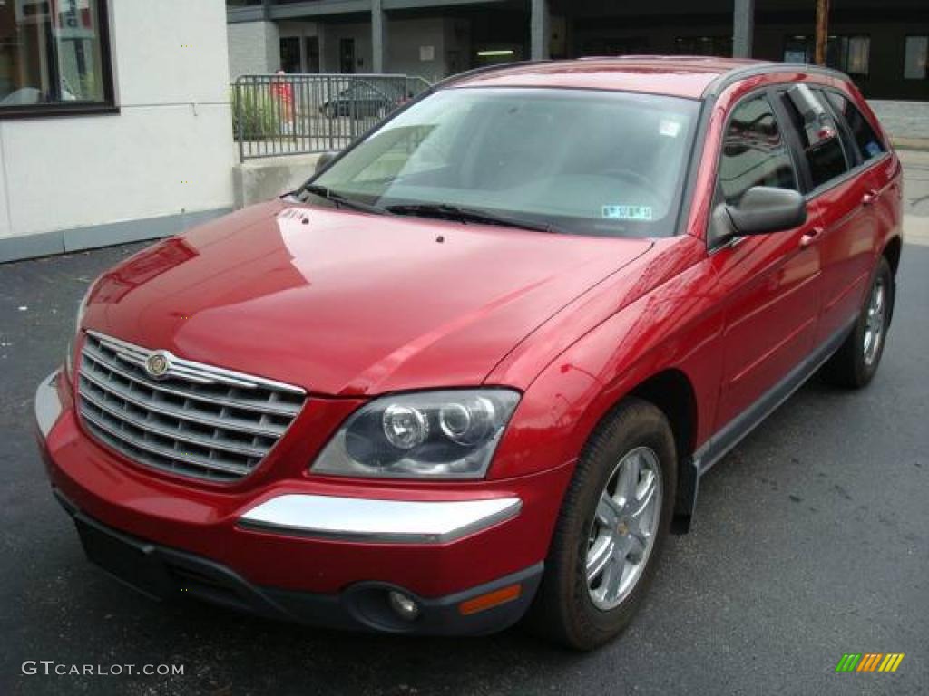 2004 Pacifica AWD - Inferno Red Pearl / Light Taupe photo #8