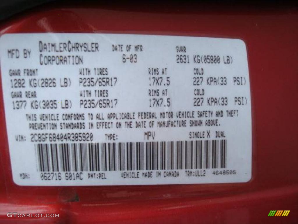 2004 Pacifica AWD - Inferno Red Pearl / Light Taupe photo #19