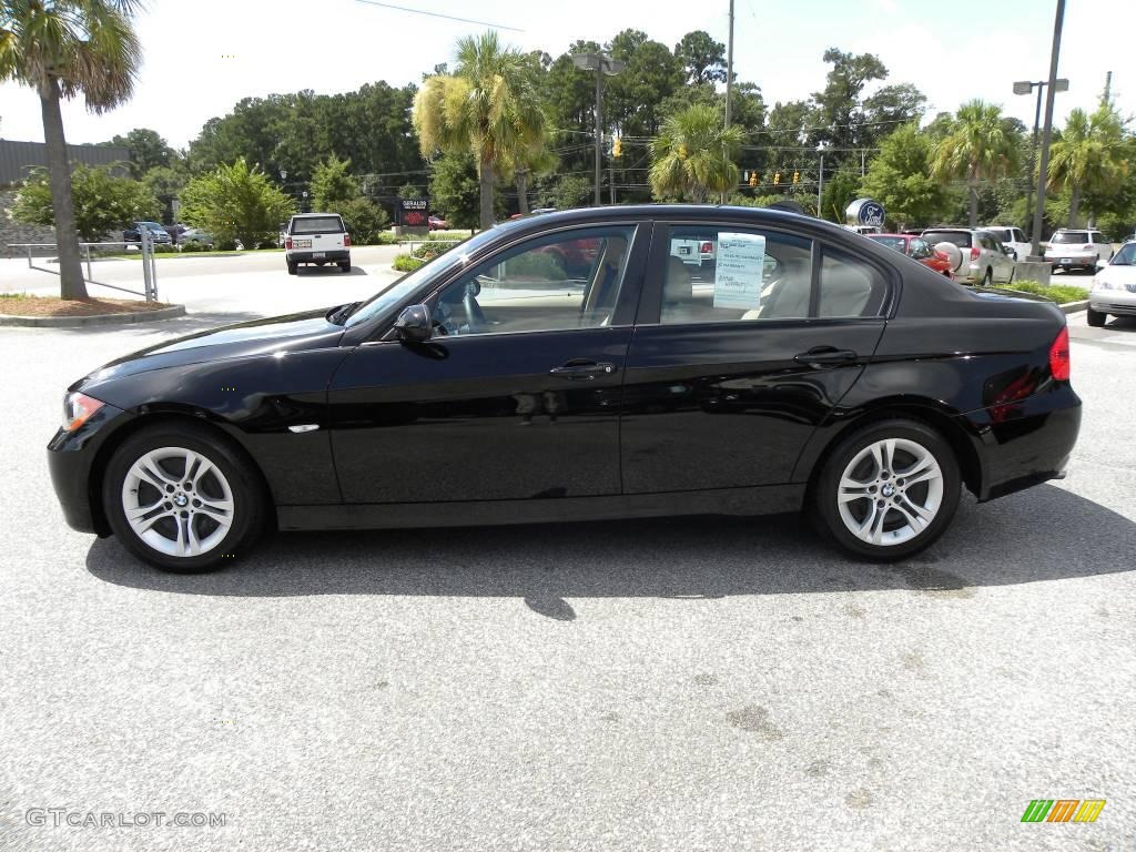 2008 3 Series 328i Sedan - Jet Black / Beige photo #2