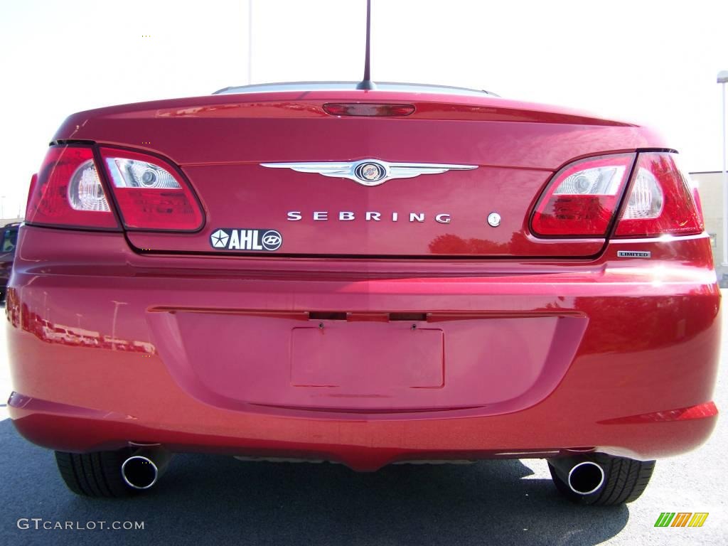 2008 Sebring Limited Convertible - Inferno Red Crystal Pearl / Medium Pebble Beige/Cream photo #6