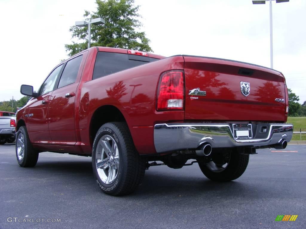 2009 Ram 1500 Big Horn Edition Crew Cab 4x4 - Inferno Red Crystal Pearl / Light Pebble Beige/Bark Brown photo #2