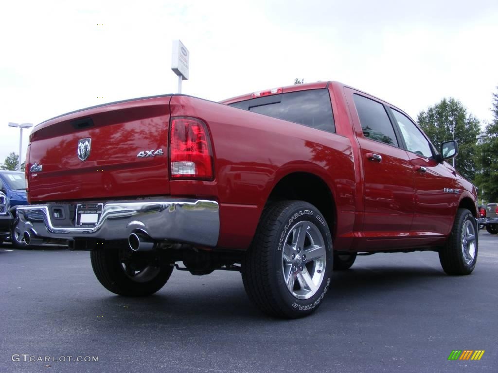 2009 Ram 1500 Big Horn Edition Crew Cab 4x4 - Inferno Red Crystal Pearl / Light Pebble Beige/Bark Brown photo #3